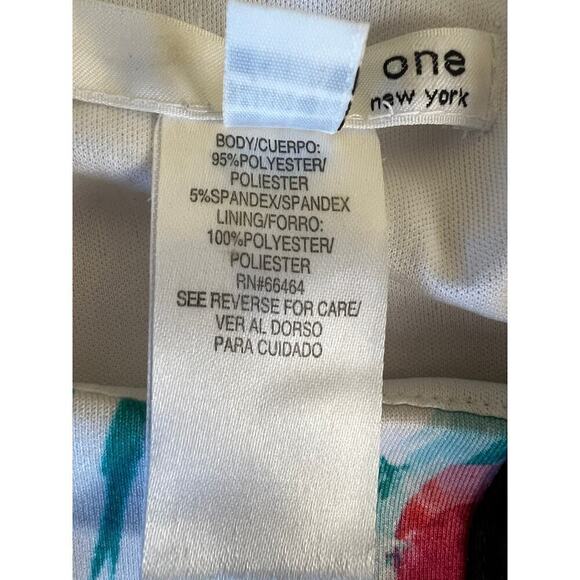 Studio One Floral Dress Sleeveless White Knee Length A Line Spring Petite Size 6 - Picture 9 of 10